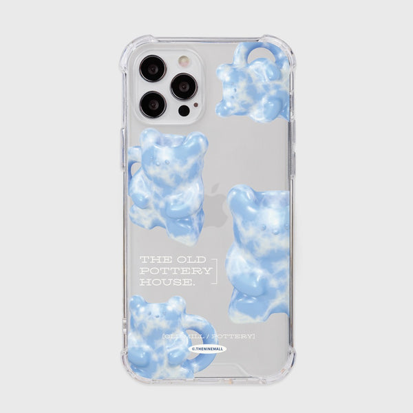 [THENINEMALL] 패턴 블루 포터리 Clear Phone Case (3 types)