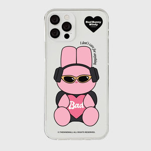 [THENINEMALL] Pink Checkerboard Bad Windy Clear Phone Case (3 types)