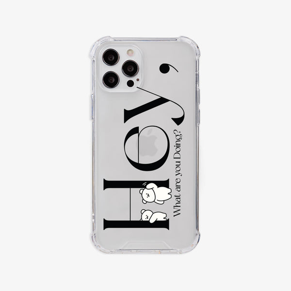 [Mademoment] Hey Momo Lettering Design Clear Phone Case (4 Types)