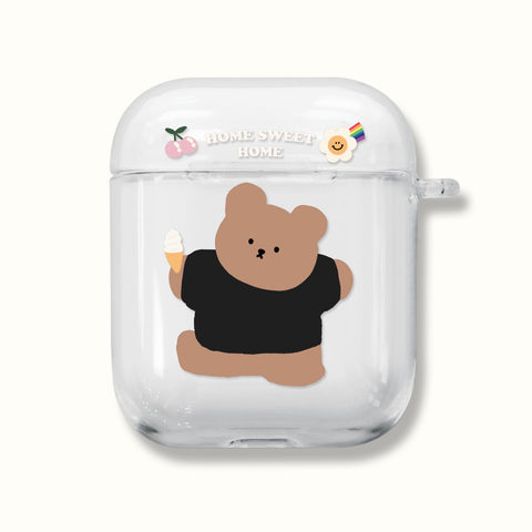 [MOMO CASE] 490 Ice마일 Clear Airpods Case