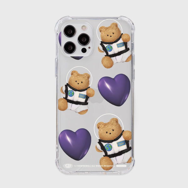 [THENINEMALL] Pattern Heart Space Clear Phone Case (3 types)