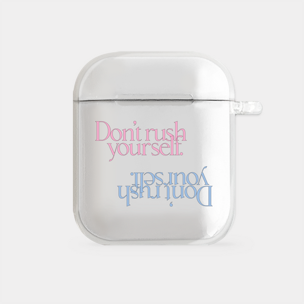 [Mademoment] Dont Rush Lettering Design Clear AirPods Case