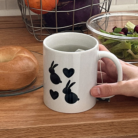 [Mademoment] Heart Rabbit Pattern Mug 360ml