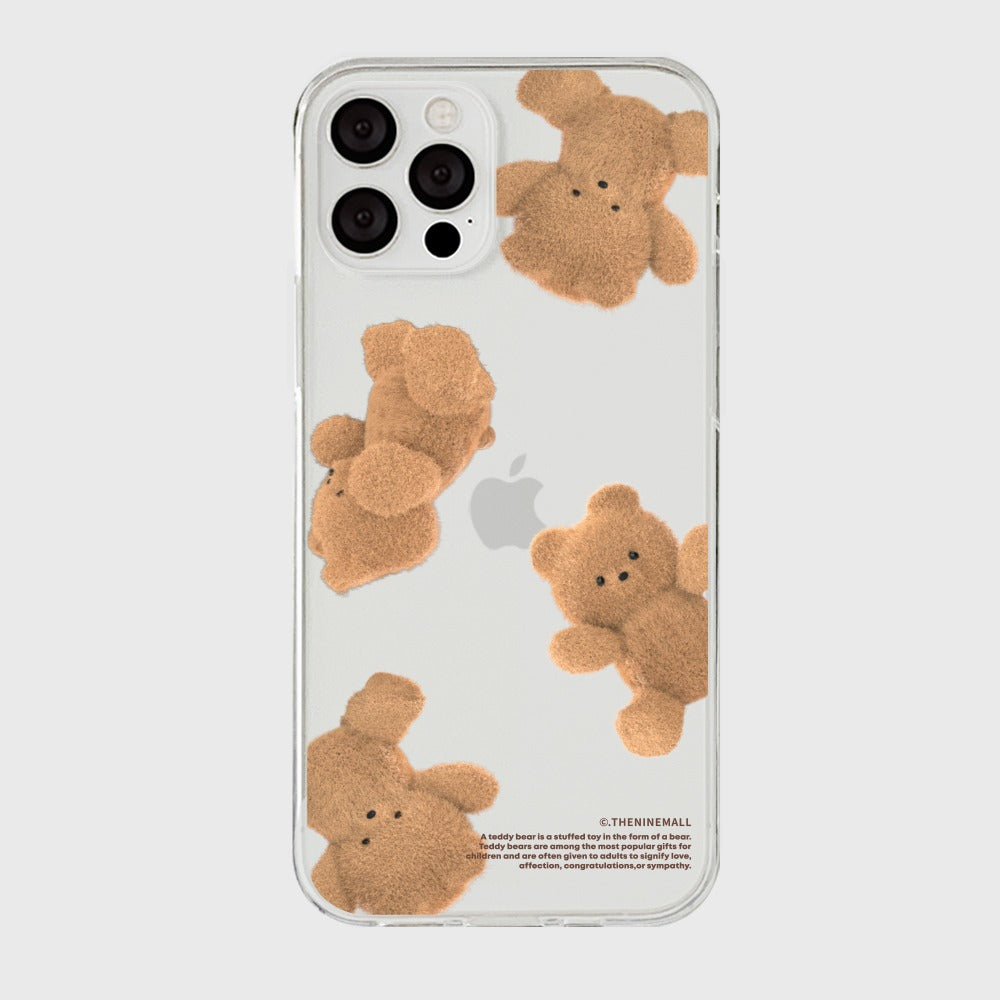 [THENINEMALL] Pattern Gummy Tumbling Clear Phone Case (3 types)