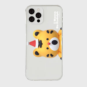 [THENINEMALL] Hey Tiger Wannabe Rudolph Clear Phone Case (3 types)