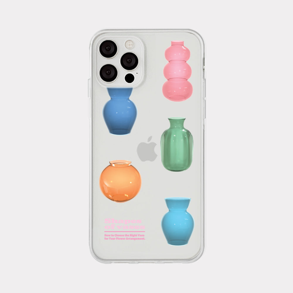 [Mademoment] Shapes Of Vases Design Clear Phone Case (4 Types)