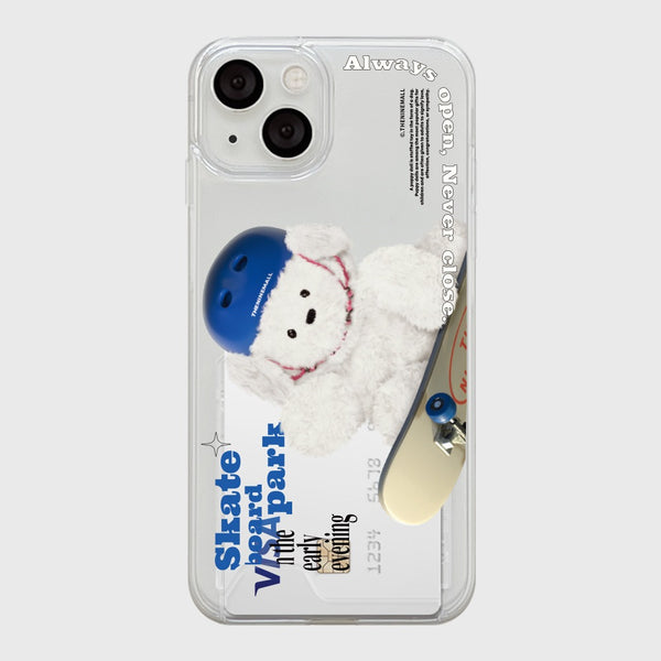 [THENINEMALL] Big Ppokku Skateboarder Clear Phone Case (3 types)