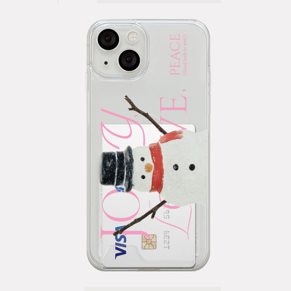 [Mademoment] Big Snowman Design Clear Phone Case (4 Types)