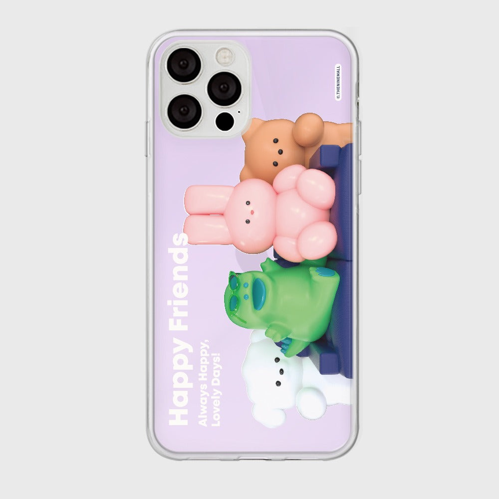 [THENINEMALL] 해피 프렌즈 Mirror Phone Case