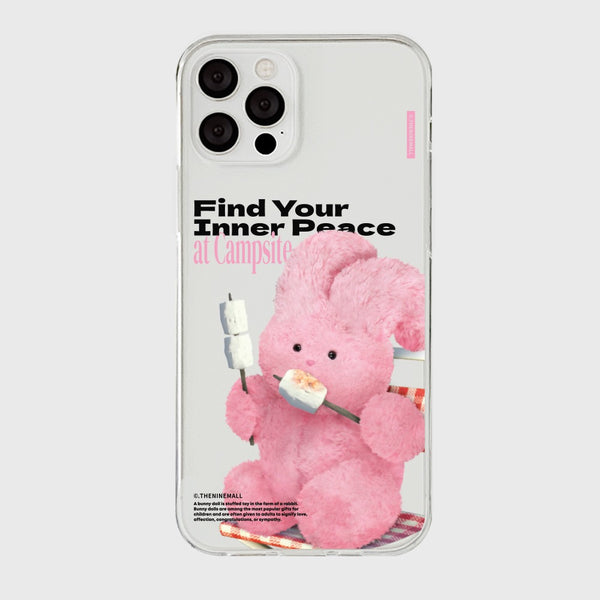 [THENINEMALL] Pink Camping Windy Clear Phone Case (3 types)