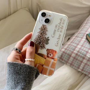 [Mademoment] Tree Bear Lettering Design Clear Phone Case (4 Types)