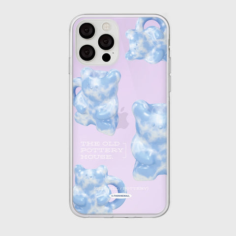 [THENINEMALL] 패턴 블루 포터리 Mirror Phone Case