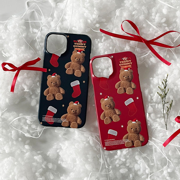 [THENINEMALL] Pattern Holiday Edition Gummy Hard Phone Case (2 types)