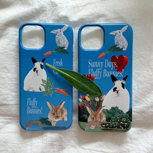 [Mademoment] Fluffy Bunnies Design Phone Case