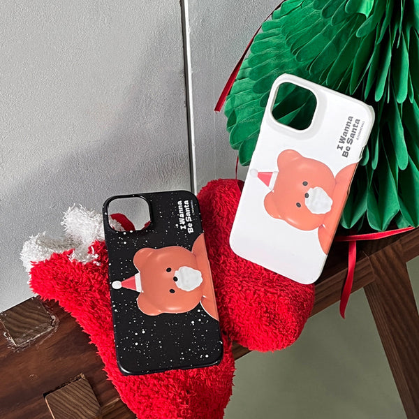 [THENINEMALL] Gummy Wannabe Santa Hard Phone Case (2 types)