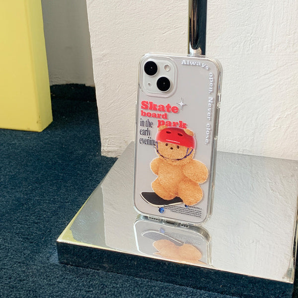 [THENINEMALL] Small Gummy Skateboarder Clear Phone Case (3 types)