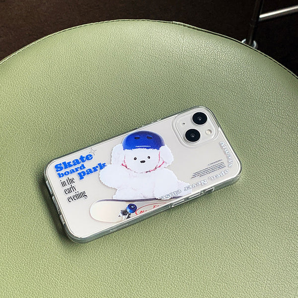 [THENINEMALL] Big Ppokku Skateboarder Clear Phone Case (3 types)