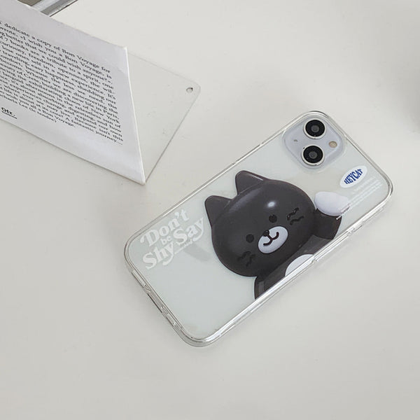 [THENINEMALL] Big Hey Cat Clear Phone Case (3 types)