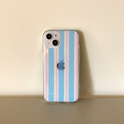 [THENINEMALL] Vintage Stripe Clear Phone Case (3 types)