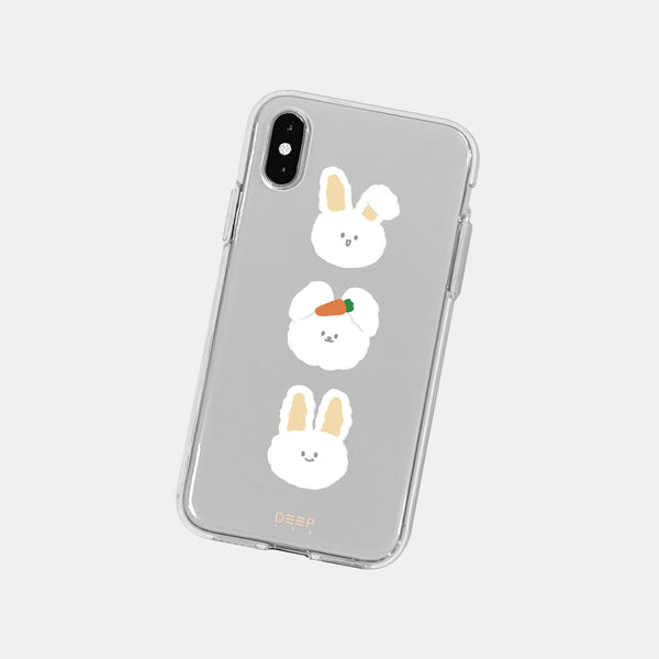 [DEEPING CASE] 세마리 당근토끼 Jelly Case (White)