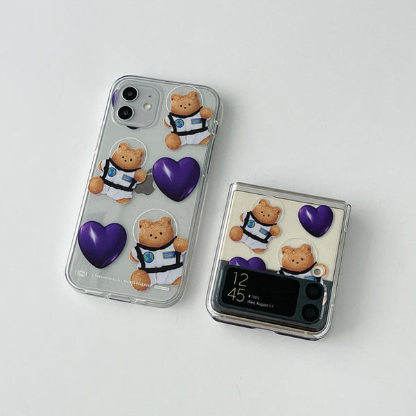 [THENINEMALL] Pattern Heart Space Clear Phone Case (3 types)