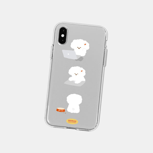 [DEEPING CASE] 일하기 싫은 콩이 Jelly Case (White)