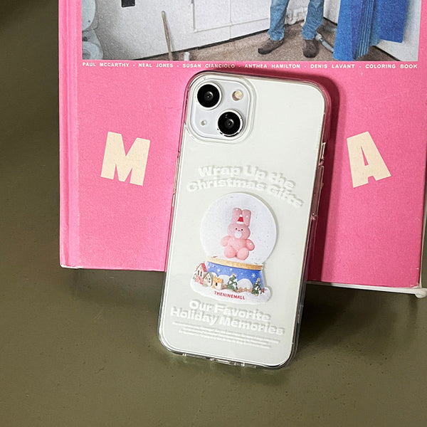 [THENINEMALL] Windy Snowball Clear Phone Case (3 types)