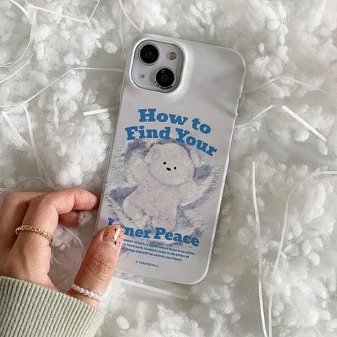 [THENINEMALL] Ppokku Snow Inner Peace Hard Phone Case (2 types)