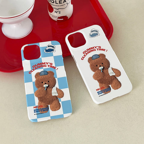 [THENINEMALL] Cleaning Time Gummy Hard Phone Case (2 types)