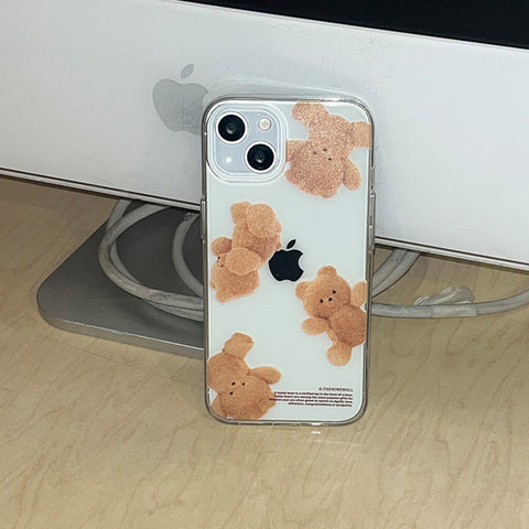 [THENINEMALL] Pattern Gummy Tumbling Clear Phone Case (3 types)