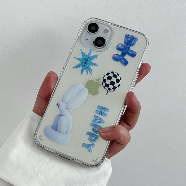 [Mademoment] Blue Balloons Design Glossy Mirror Phone Case