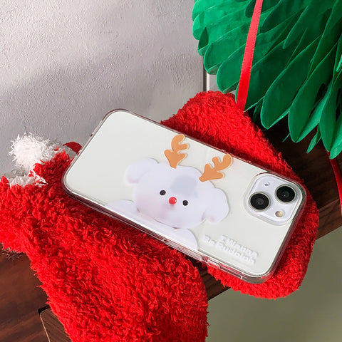 [THENINEMALL] Ppokku Wannabe Rudolph Clear Phone Case (3 types)