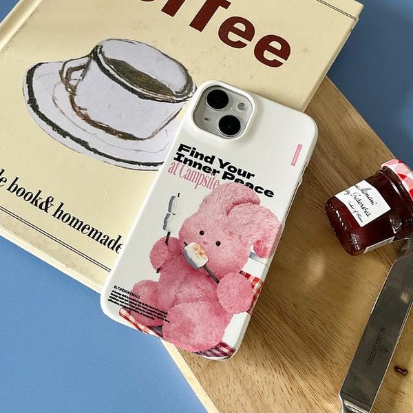 [THENINEMALL] Pink Camping Windy Hard Phone Case (2 types)