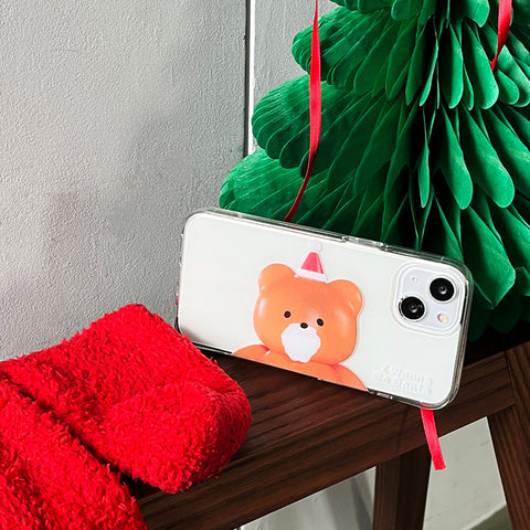 [THENINEMALL] Gummy Wannabe Santa Clear Phone Case (3 types)