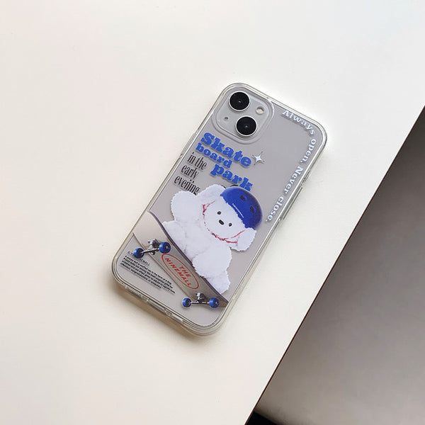 [THENINEMALL] Small Ppokku Skateboarder Clear Phone Case (3 types)