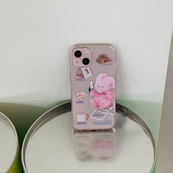 [THENINEMALL] Pattern Camping Windy Clear Phone Case (3 types)