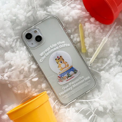 [THENINEMALL] Hey Tiger Snowball Clear Phone Case (3 types)