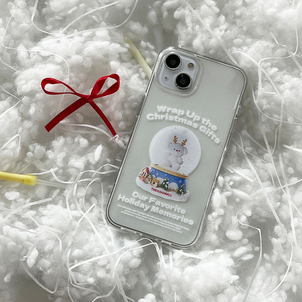 [THENINEMALL] Ppokku Snowball Clear Phone Case (3 types)