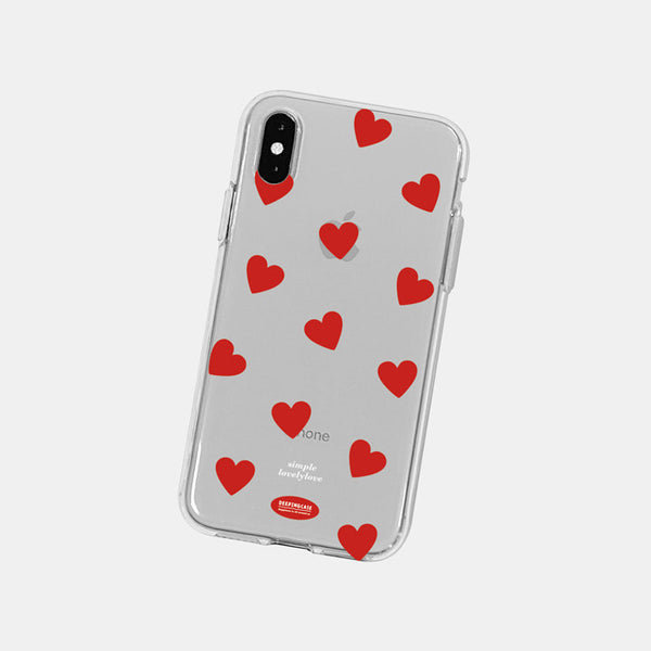 [DEEPING CASE] 스몰 하트패턴 Jelly Case (Red)