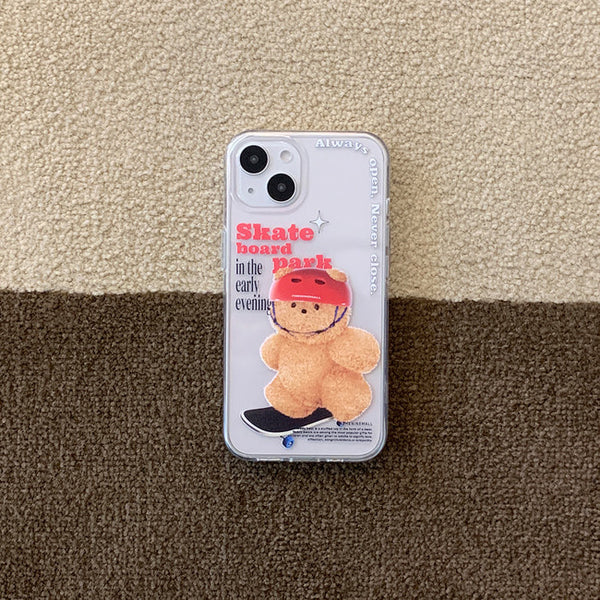 [THENINEMALL] Small Gummy Skateboarder Clear Phone Case (3 types)