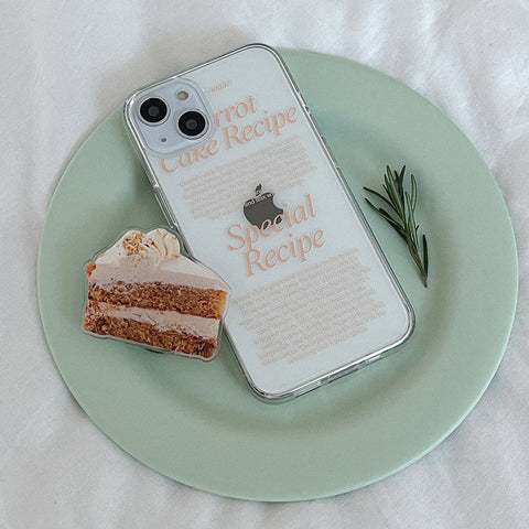 [Mademoment] Cake Recipe Lettering Design Clear Phone Case (4 Types)