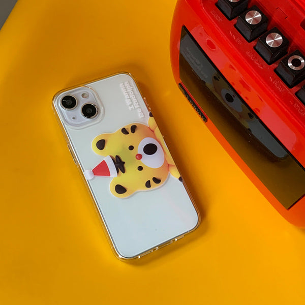 [THENINEMALL] Hey Tiger Wannabe Rudolph Clear Phone Case (3 types)