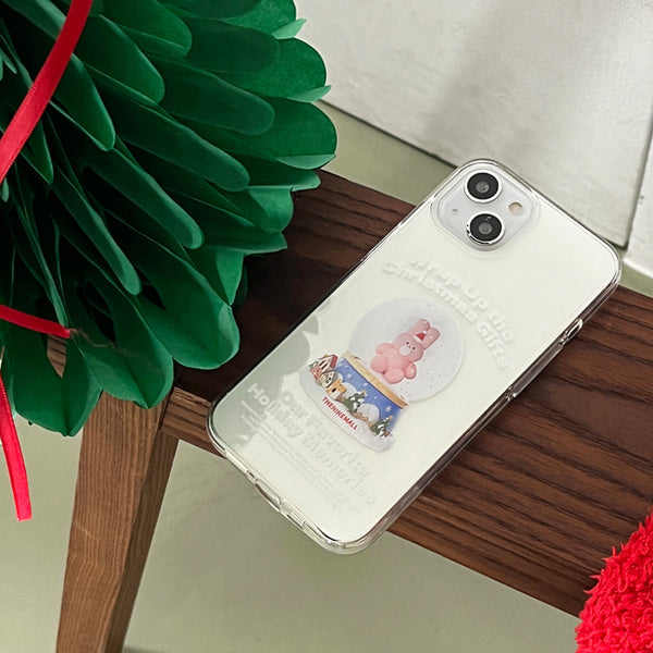 [THENINEMALL] Windy Snowball Clear Phone Case (3 types)