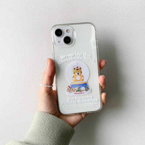 [THENINEMALL] Hey Tiger Snowball Clear Phone Case (3 types)