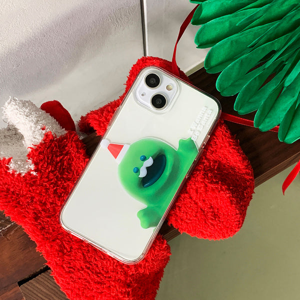 [THENINEMALL] Raptor Wannabe Santa Clear Phone Case (3 types)