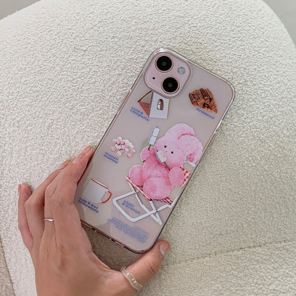 [THENINEMALL] Pattern Camping Windy Clear Phone Case (3 types)