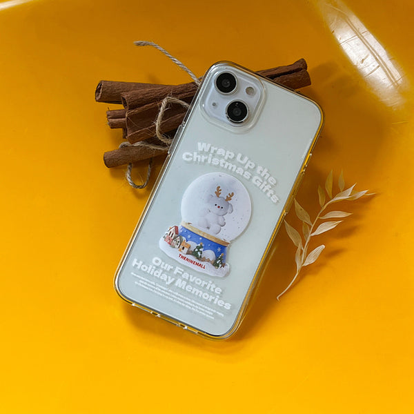 [THENINEMALL] Ppokku Snowball Clear Phone Case (3 types)