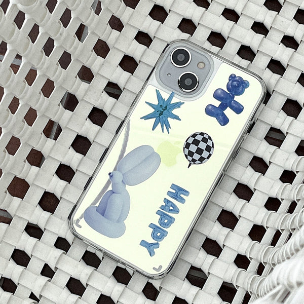 [Mademoment] Blue Balloons Design Glossy Mirror Phone Case