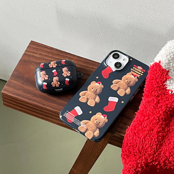 [THENINEMALL] Pattern Holiday Edition Gummy Hard Phone Case (2 types)