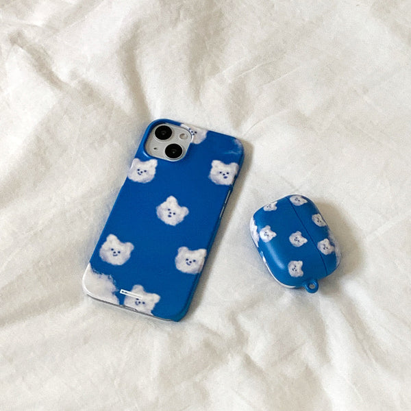 [THENINEMALL] Pattern Cloud Gummy Hard Phone Case (2 types)